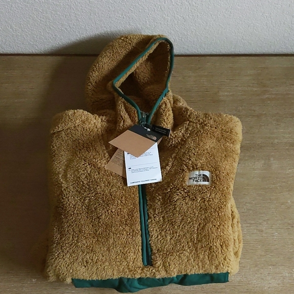 khaki green north face hoodie